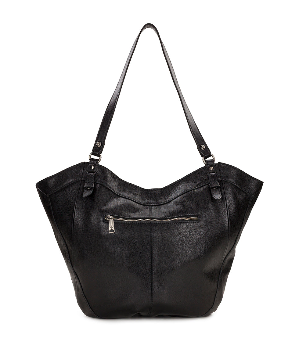 Female - Liliane Tote - Rugged Natural Grain Leather - black - by Patricia Nash - View 2 of 12