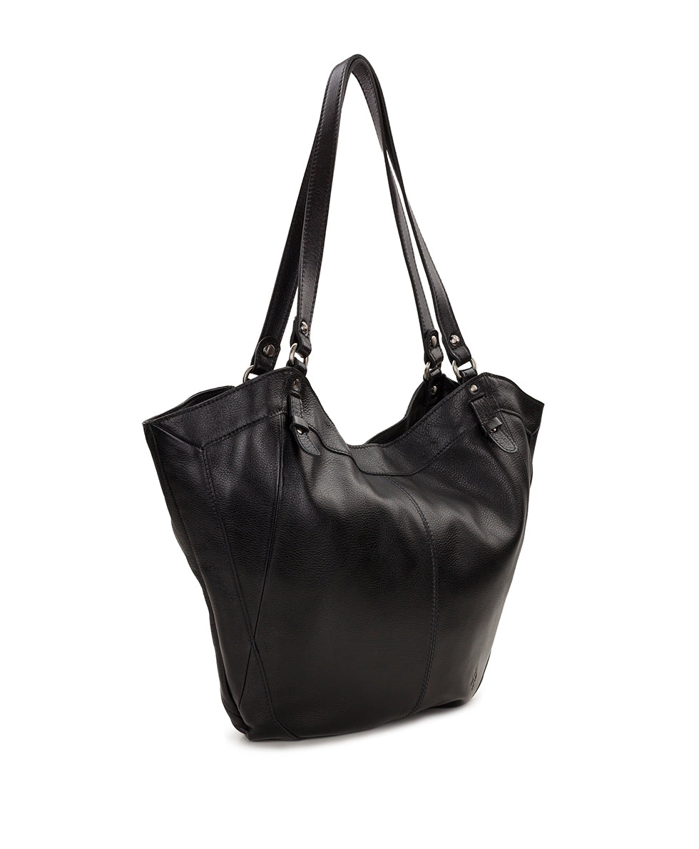 Female - Liliane Tote - Rugged Natural Grain Leather - black - by Patricia Nash - View 3 of 12