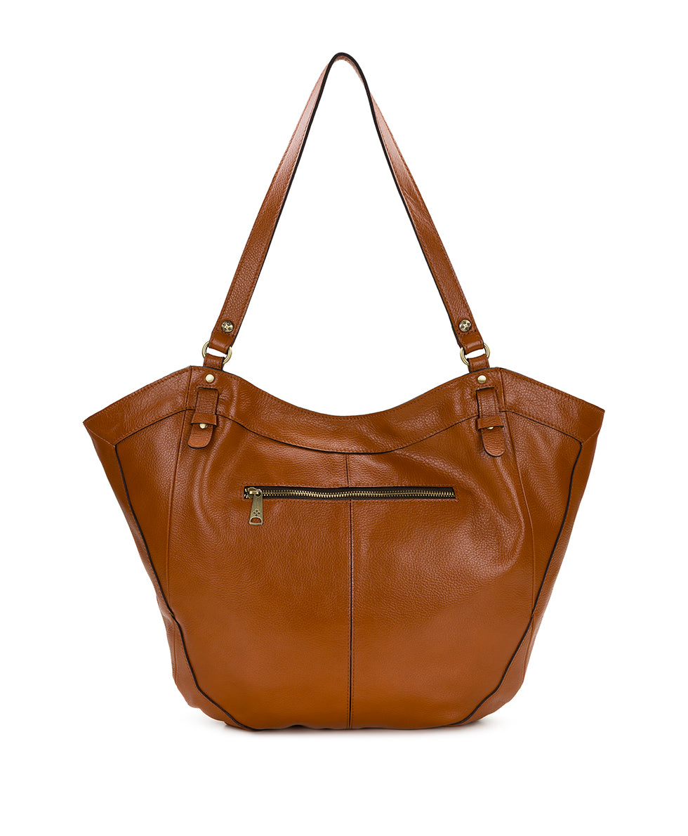 Female - Liliane Tote - Rugged Natural Grain Leather - black - by Patricia Nash - View 7 of 12