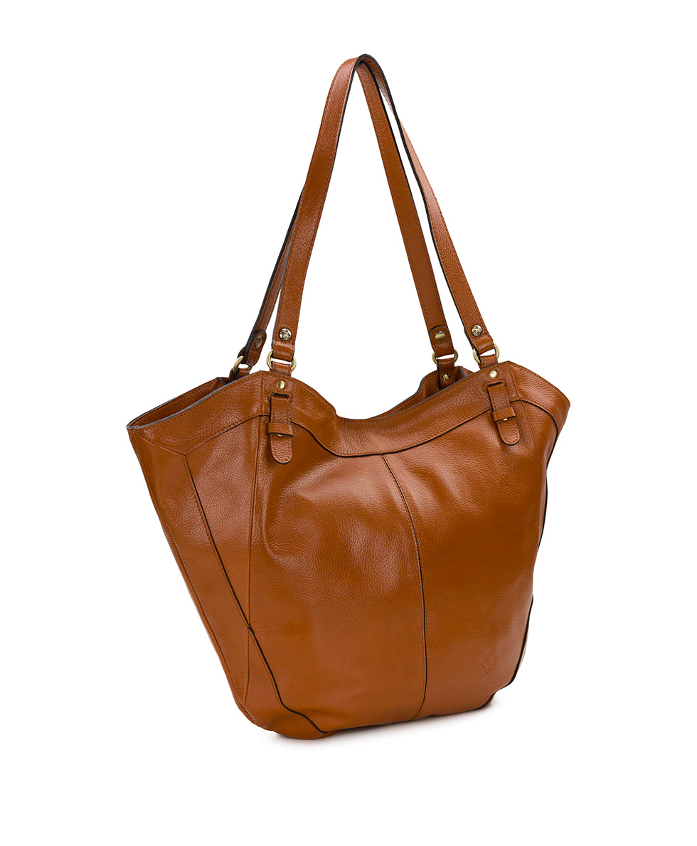 Female - Liliane Tote - Rugged Natural Grain Leather - black - by Patricia Nash - View 9 of 12