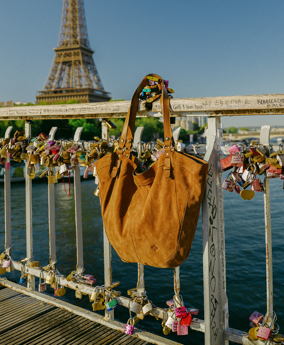 Female - Liliane Tote - Suede Leather - light tan - by Patricia Nash - View 10 of 13