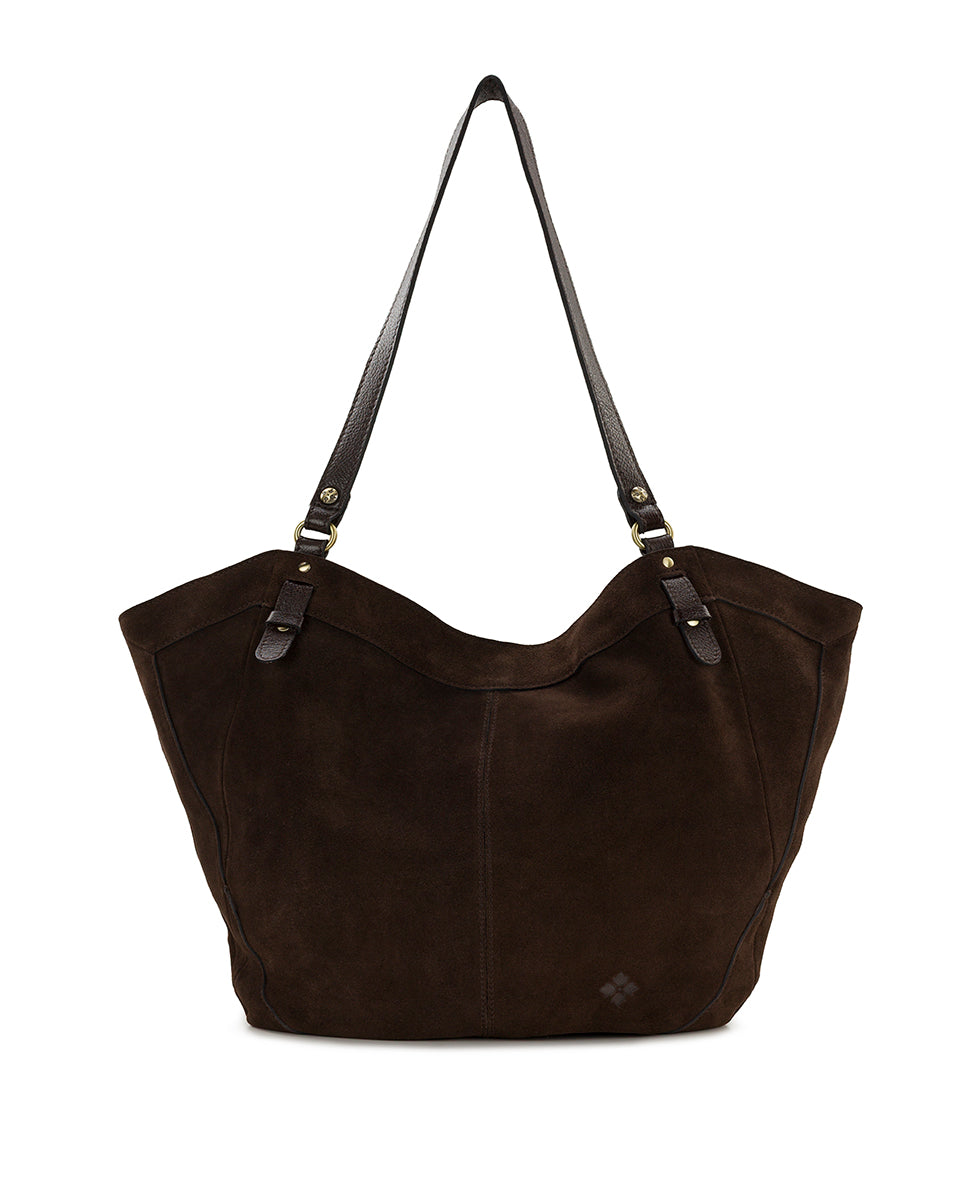 Female - Liliane Tote | Suede Leather | Chocolate - chocolate - by Patricia Nash - View 1 of 4