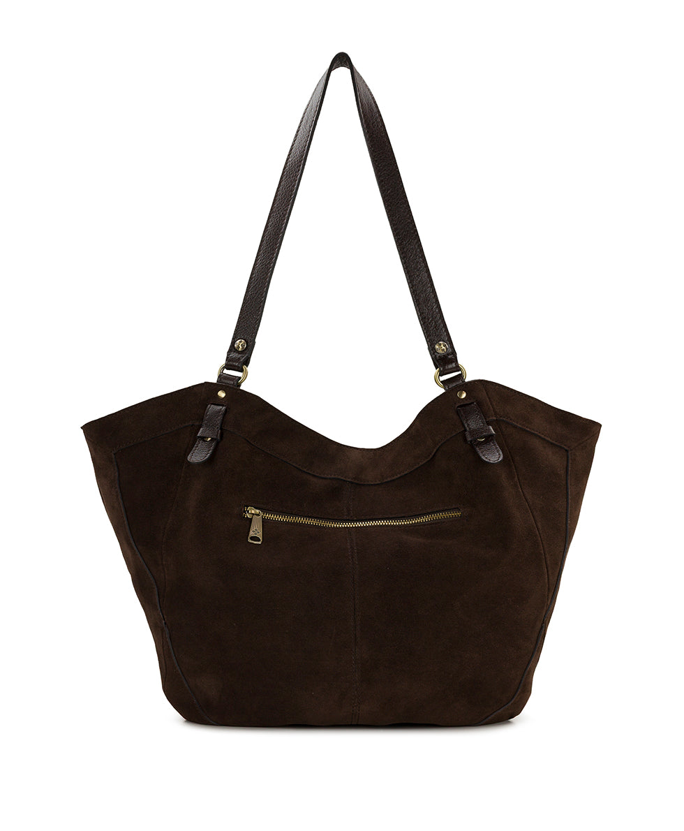 Female - Liliane Tote | Suede Leather | Chocolate - chocolate - by Patricia Nash - View 2 of 4