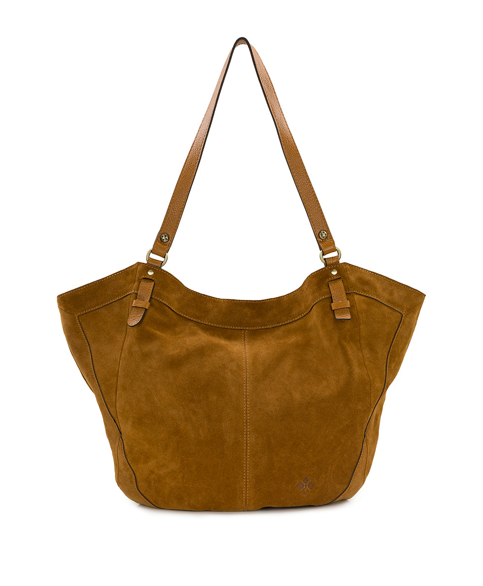 Female - Liliane Tote - Suede Leather - light tan - by Patricia Nash - View 5 of 13