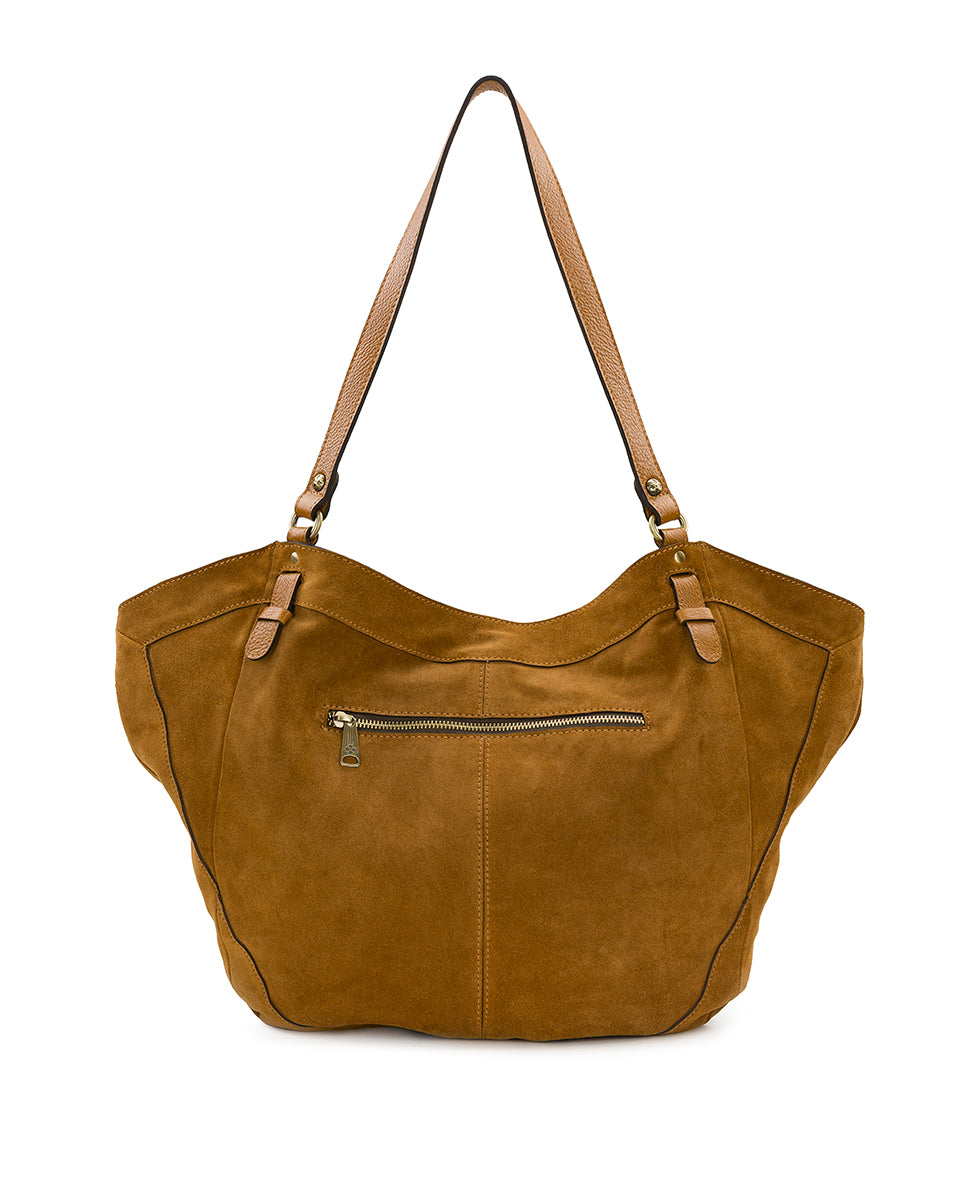 Female - Liliane Tote - Suede Leather - light tan - by Patricia Nash - View 6 of 13
