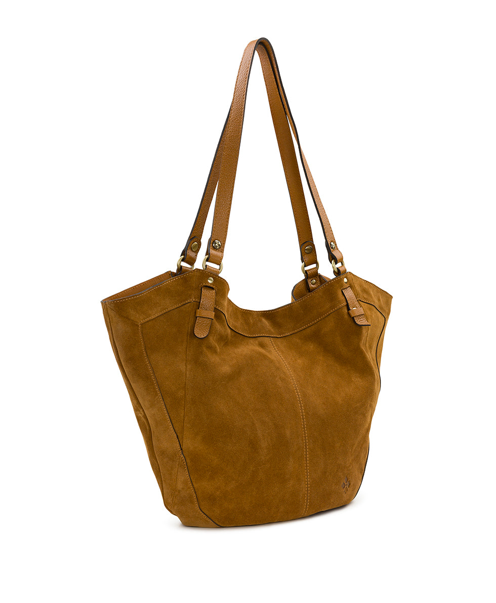Female - Liliane Tote - Suede Leather - light tan - by Patricia Nash - View 7 of 13