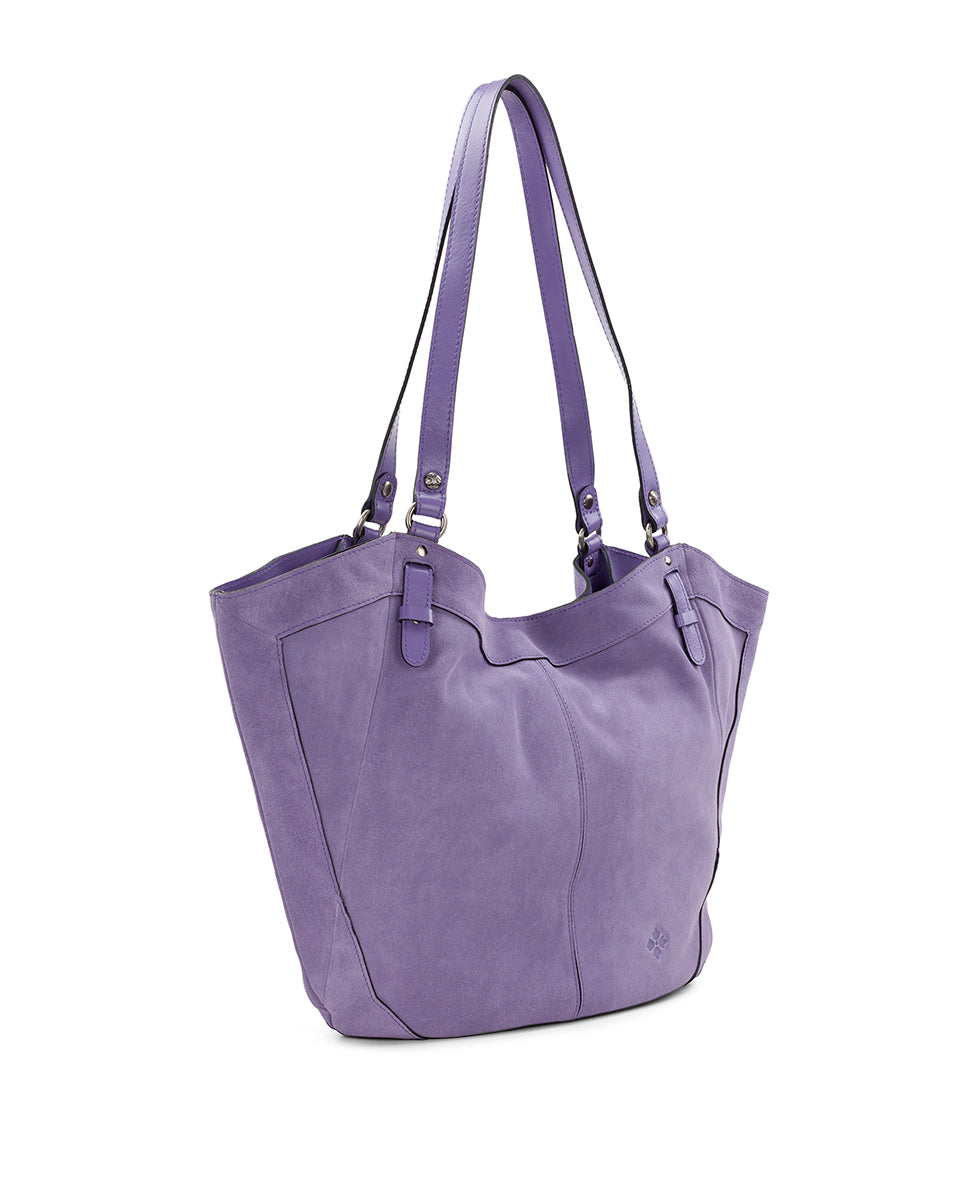 Female - Liliane Tote | Suede Leather | WIsteria - chocolate - by Patricia Nash - View 3 of 4