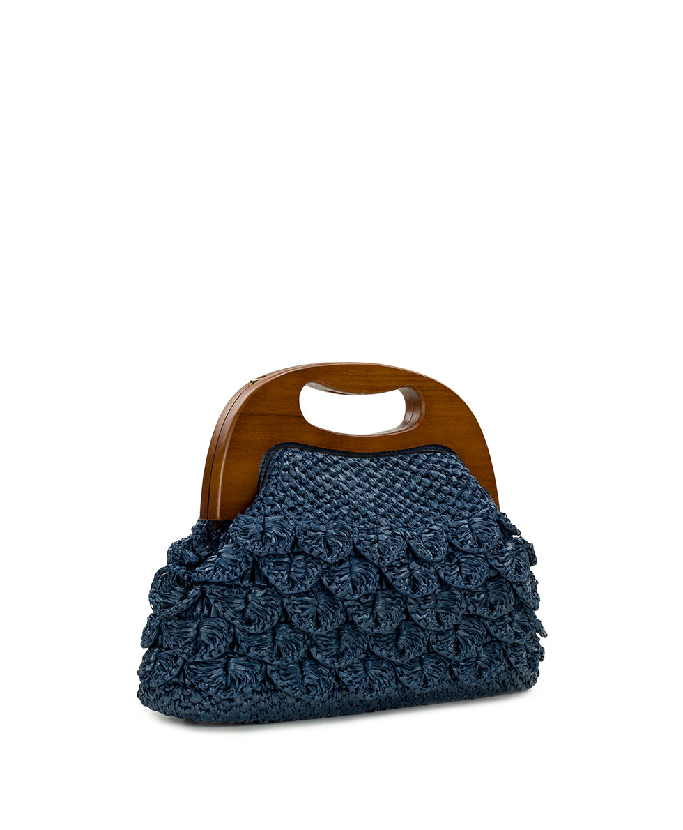 Female - Sandrine Wooden Frame Crossbody - Scalloped Raffia - natural - by Patricia Nash - View 3 of 10