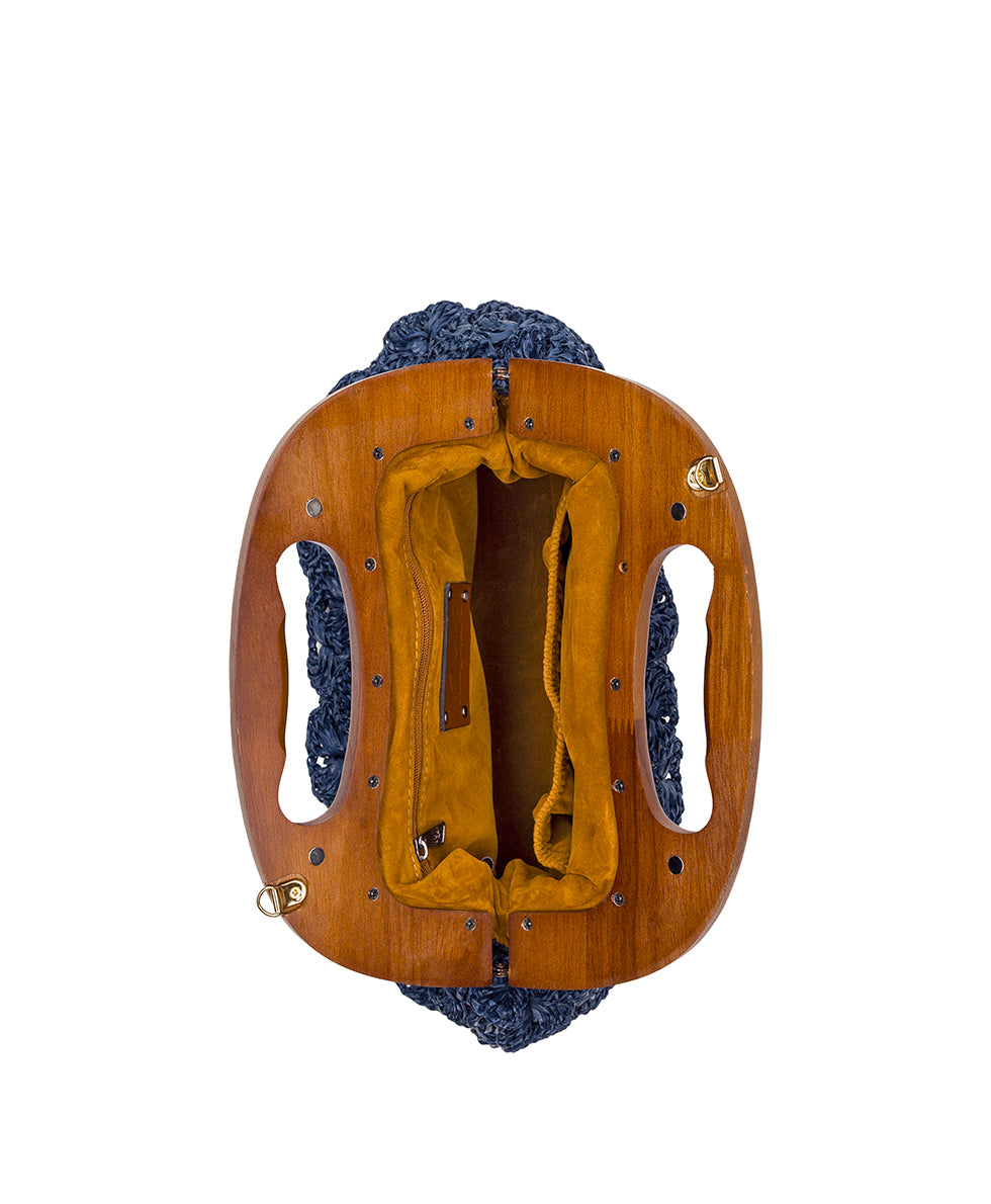 Female - Sandrine Wooden Frame Crossbody - Scalloped Raffia - natural - by Patricia Nash - View 4 of 10