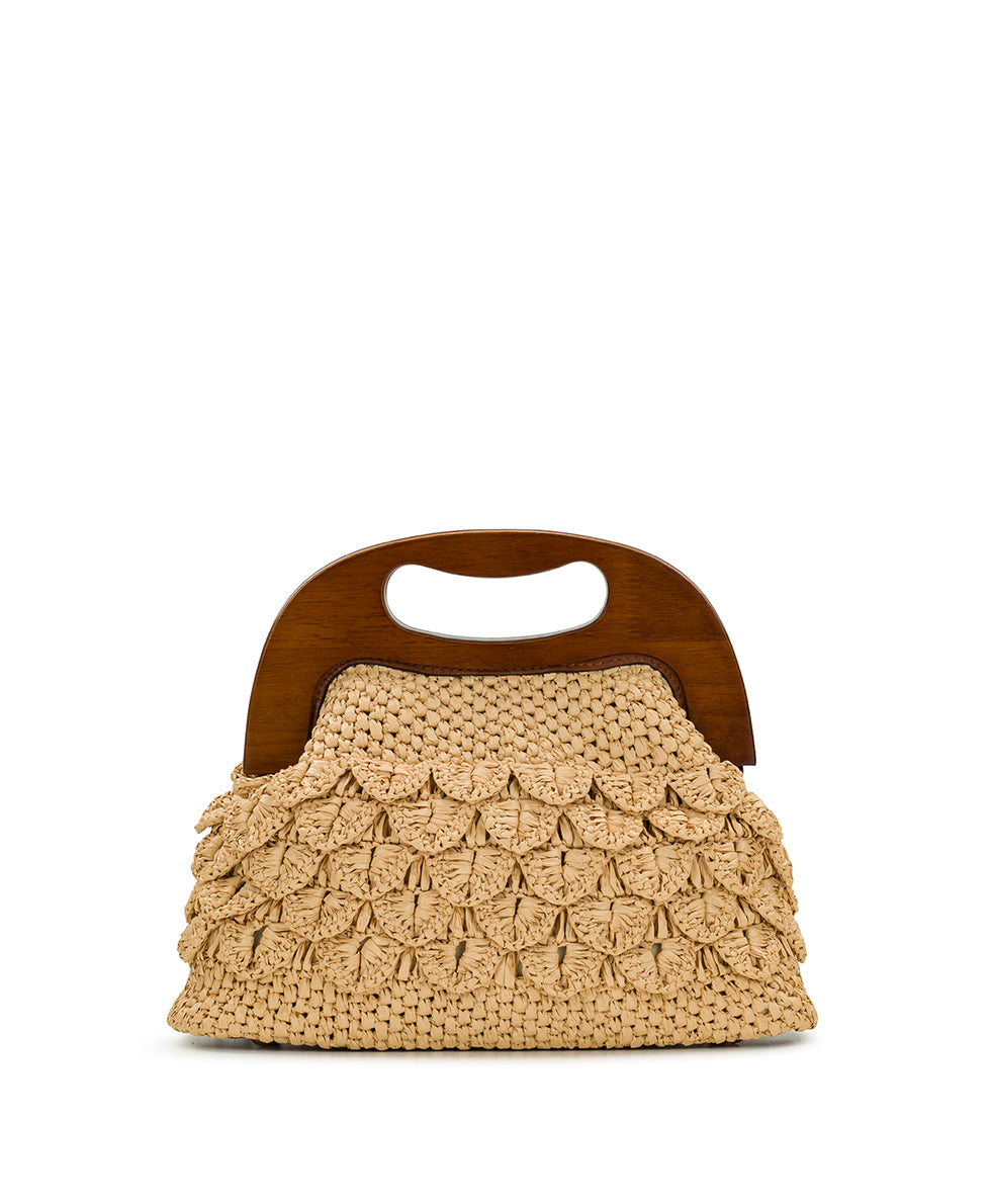 Female - Sandrine Wooden Frame Crossbody - Scalloped Raffia - natural - by Patricia Nash - View 6 of 10