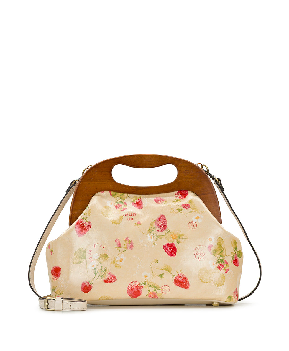 Female - Sandrine Wooden Frame - Parisian Strawberries - parchment strawberry - by Patricia Nash - View 1 of 6