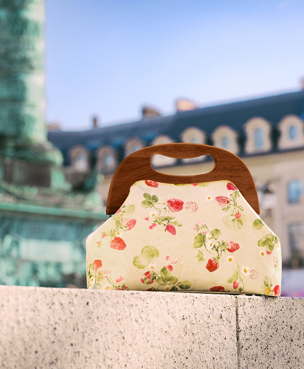 Female - Sandrine Wooden Frame - Parisian Strawberries - parchment strawberry - by Patricia Nash - View 6 of 6