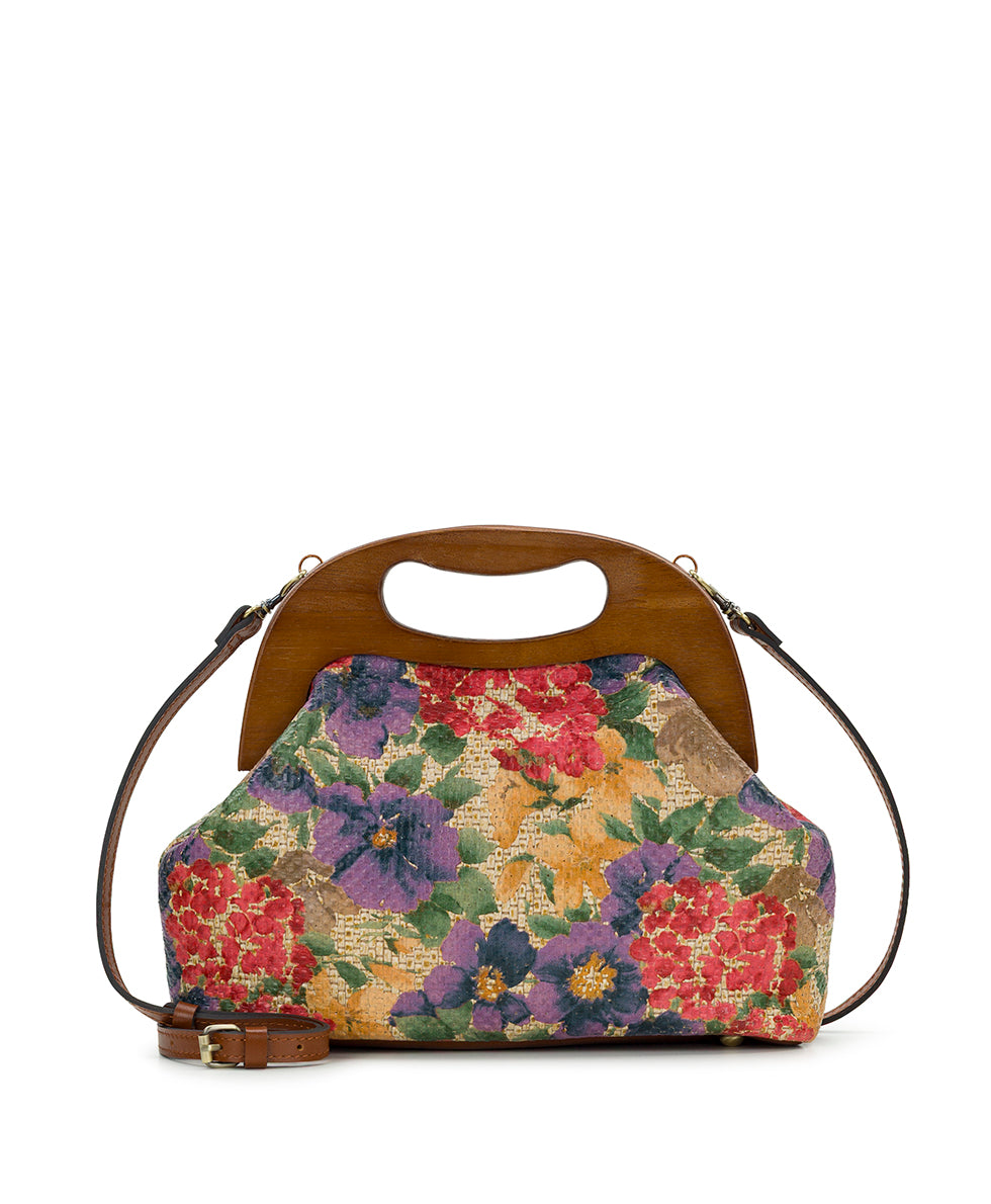 Female - Sandrine Wooden Frame Crossbody - Painted Woven - french hydrangeas - by Patricia Nash - View 1 of 4