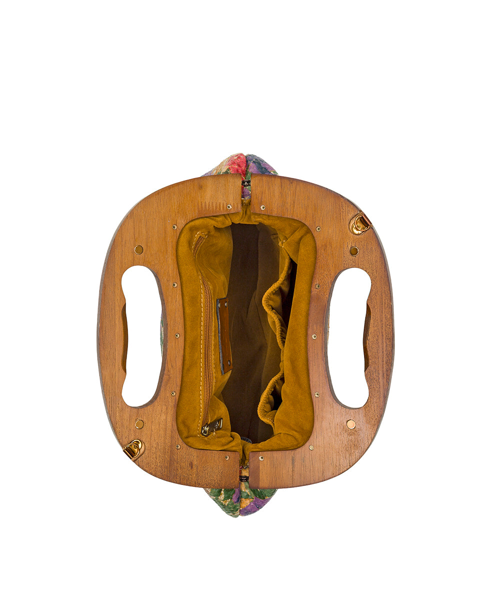 Female - Sandrine Wooden Frame Crossbody - Painted Woven - french hydrangeas - by Patricia Nash - View 4 of 4