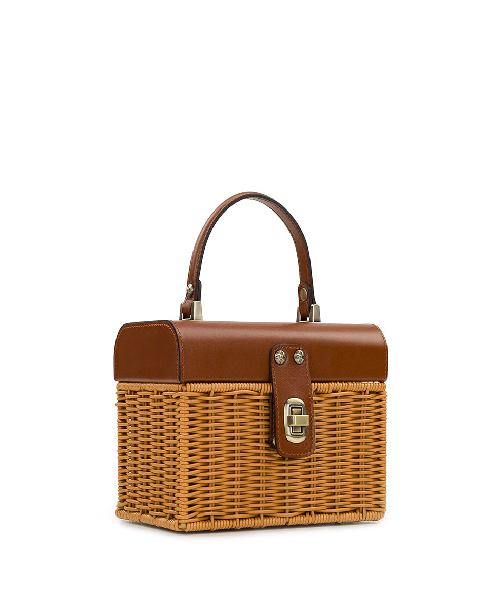 Female - Vienne Basket Top Handle - Spring Wicker - natural/tan - by Patricia Nash - View 3 of 13