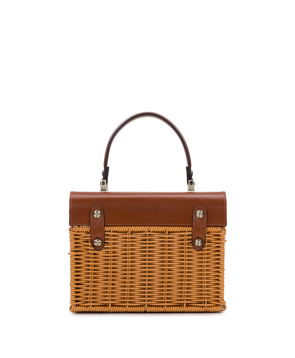 Female - Vienne Basket Top Handle with Scarf - Spring Wicker - natural/tan - by Patricia Nash - View 2 of 7