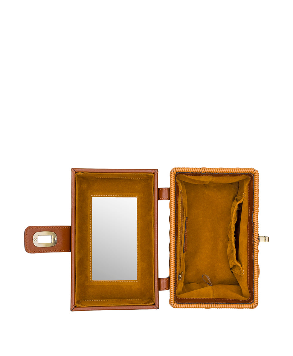 Female - Vienne Basket Top Handle with Scarf - Spring Wicker - natural/tan - by Patricia Nash - View 5 of 7