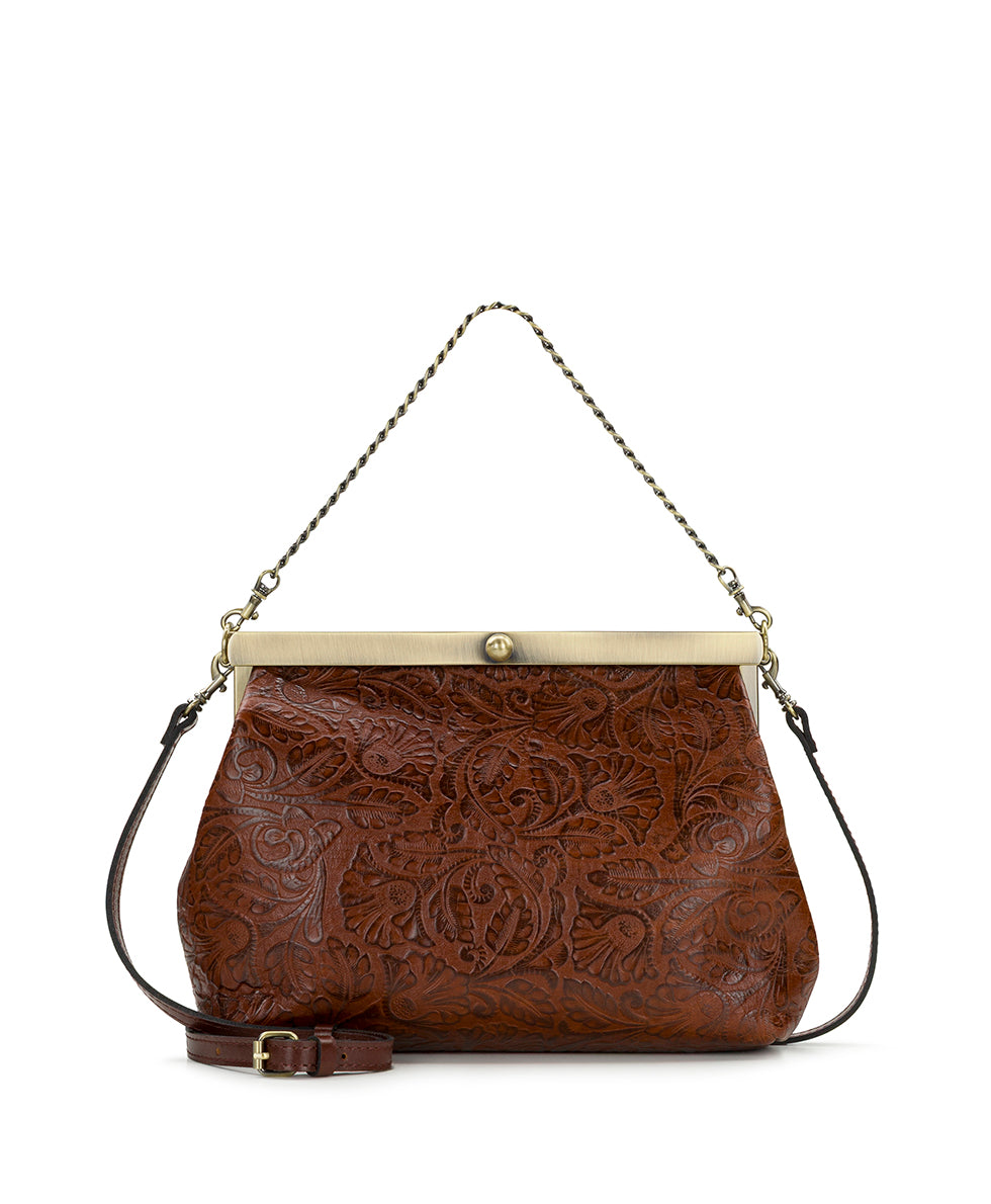 Female - Vilaine Frame | Brazilian Supple Tooled | Cognac - cognac - by Patricia Nash - View 1 of 7