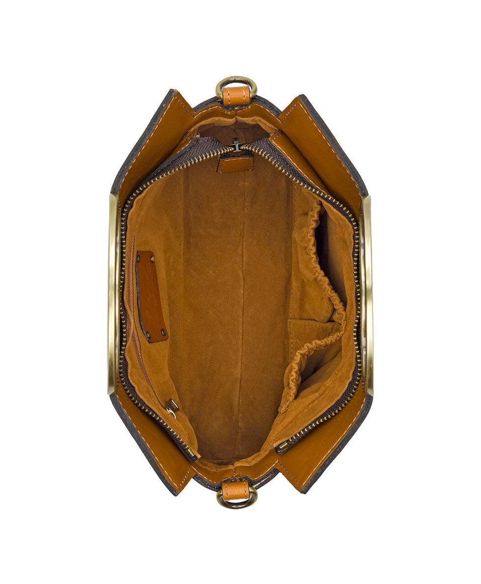 Female - Karine Top Handle Crossbody - Vintage Distressed - light tan - by Patricia Nash - View 4 of 4