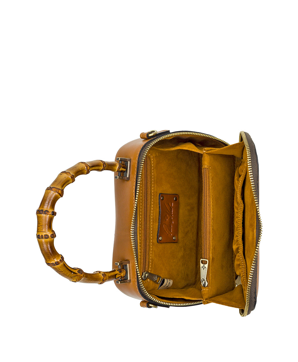 Female - Lara Top Handle Crossbody - Parisian Floral Tooled - light tan - by Patricia Nash - View 4 of 4
