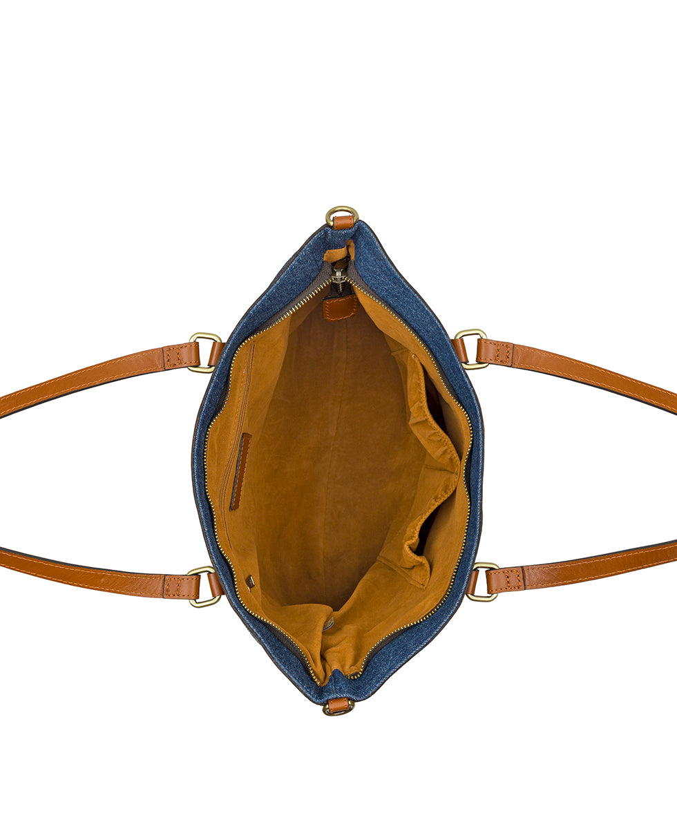 Female - Nadine Tote Satchel - Denim Stonewashed - denim - by Patricia Nash - View 5 of 6