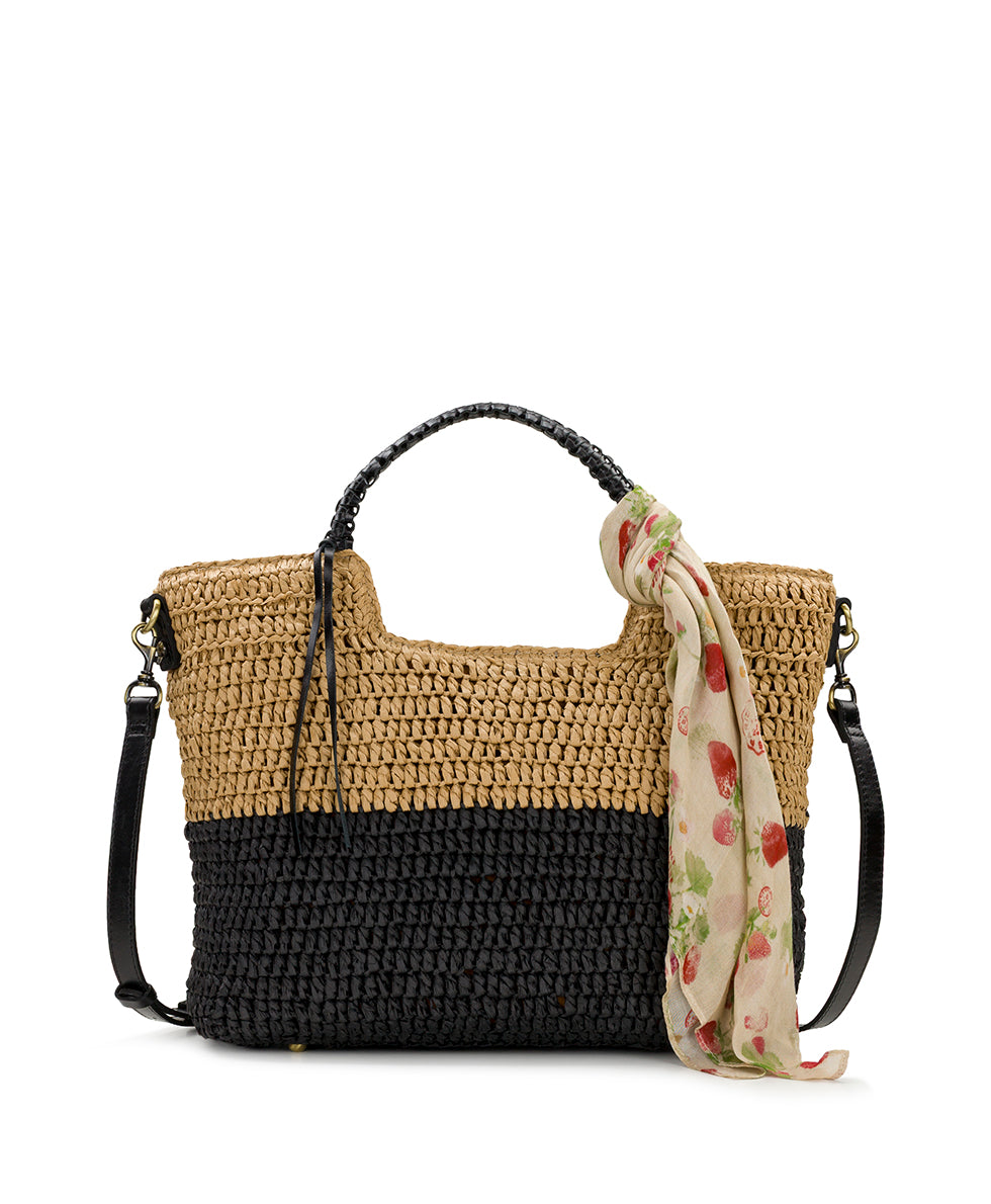 Female - Gabriella Tote with Scarf - Specialty Woven - natural/brown - by Patricia Nash - View 7 of 12