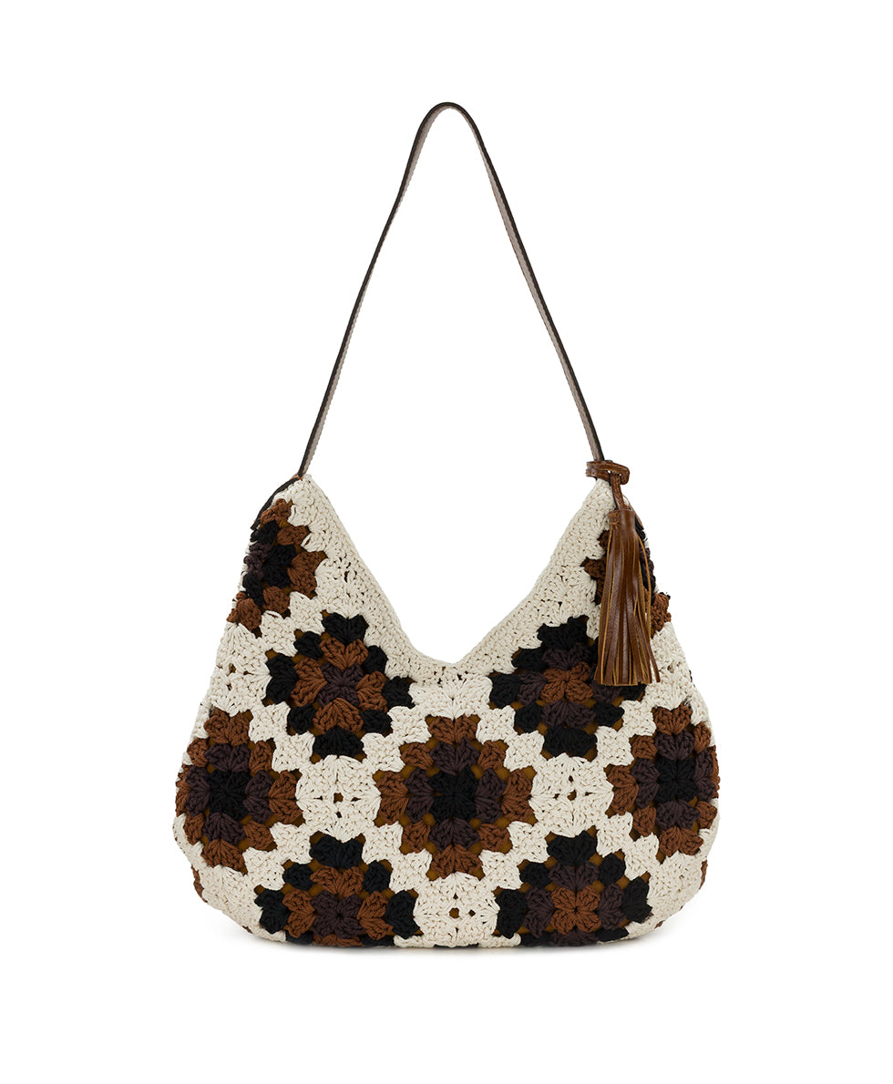 Female - Veronique Hobo - Diamond Knit - natural/cognac - by Patricia Nash - View 1 of 6