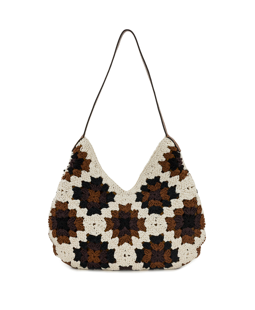 Female - Veronique Hobo - Diamond Knit - natural/cognac - by Patricia Nash - View 2 of 6