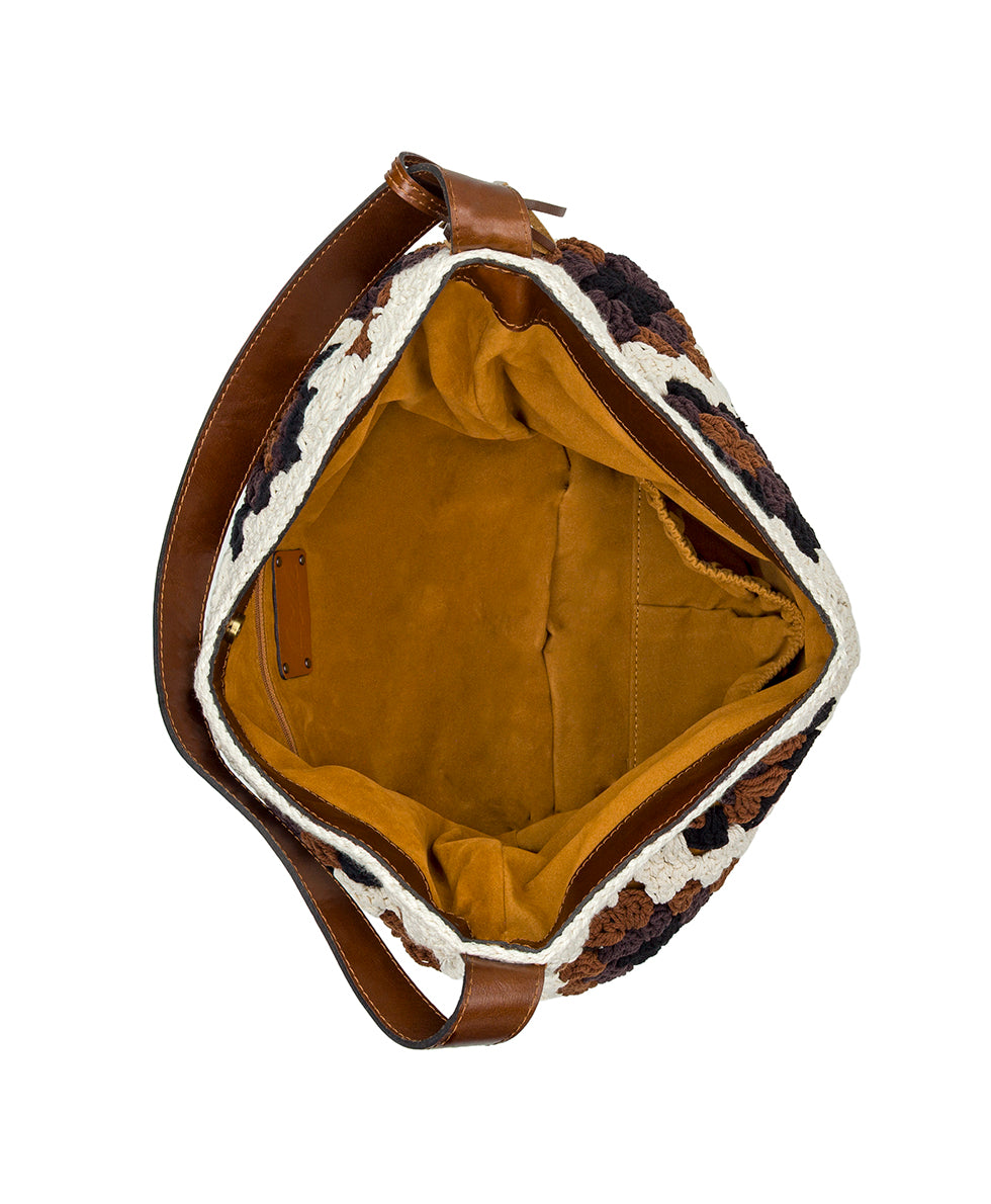 Female - Veronique Hobo - Diamond Knit - natural/cognac - by Patricia Nash - View 5 of 6