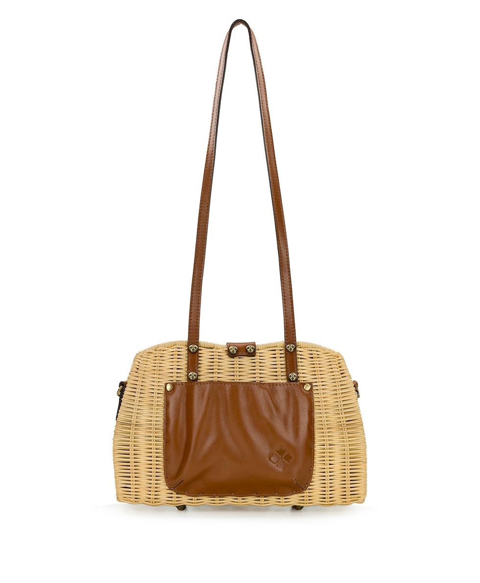Female - Isere Wicker Satchel with Scarf - Spring Wicker - natural - by Patricia Nash - View 2 of 17