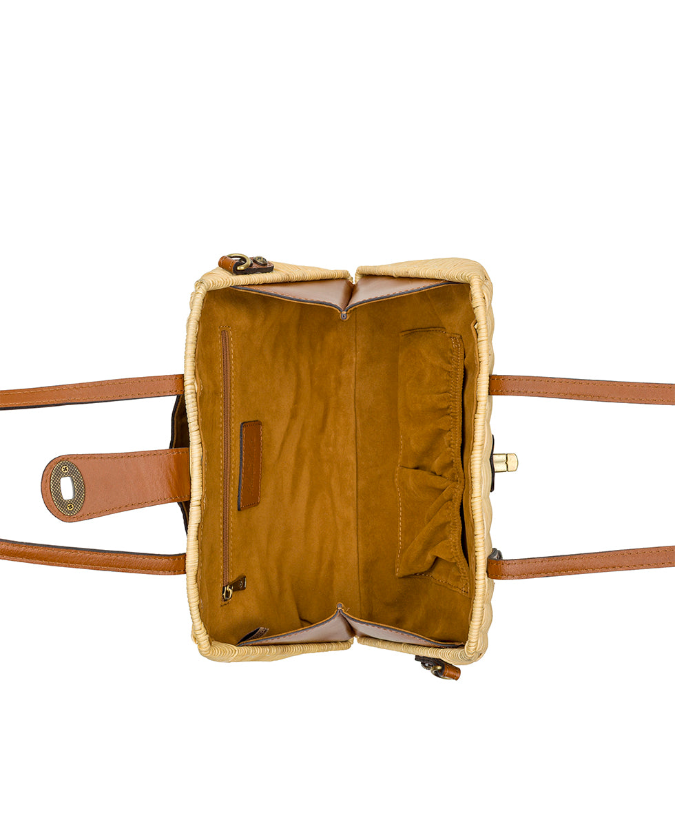 Female - Isere Wicker Satchel with Scarf - Spring Wicker - natural - by Patricia Nash - View 5 of 17