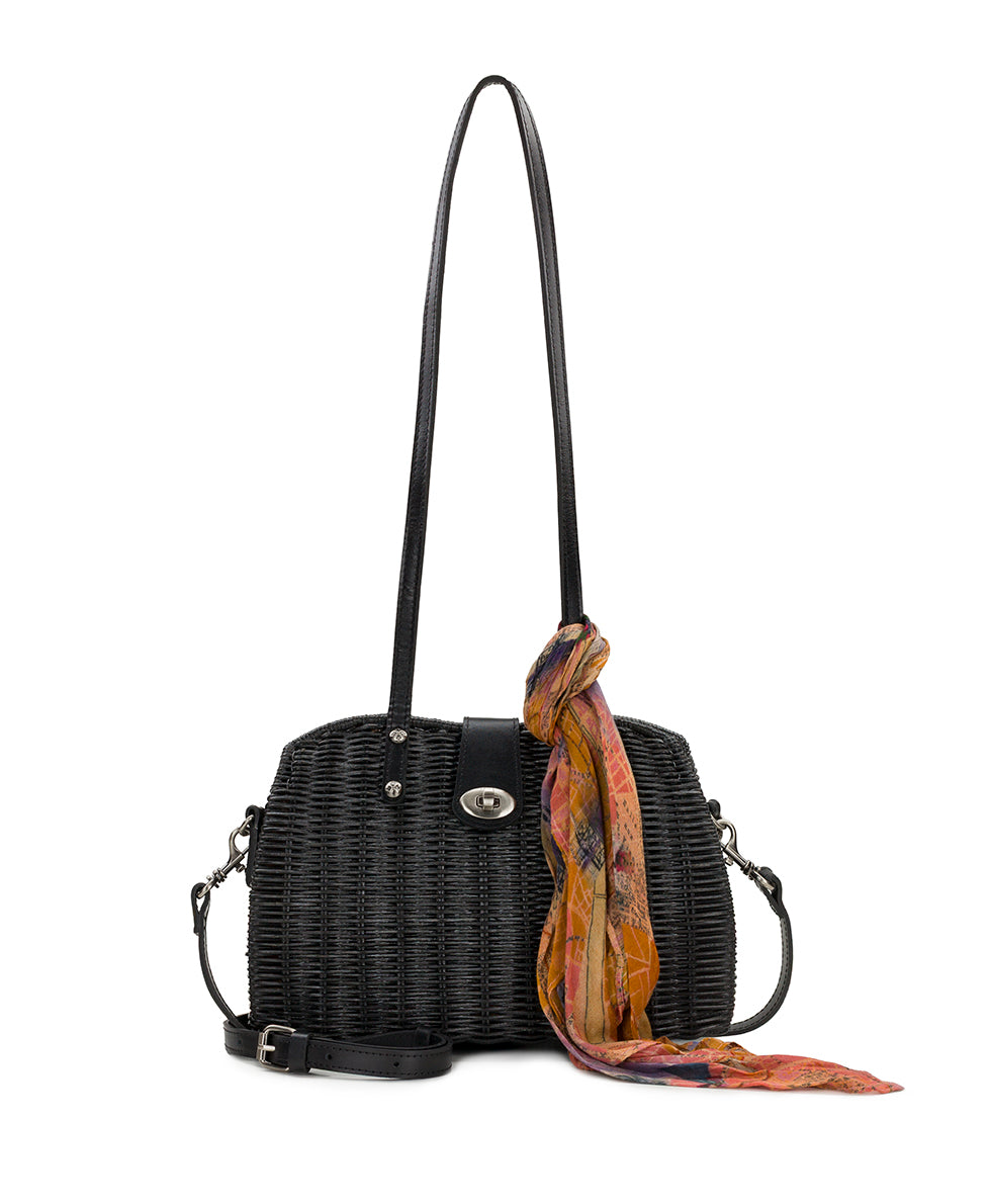 Female - Isere Wicker Satchel with Scarf - Spring Wicker - natural - by Patricia Nash - View 6 of 17