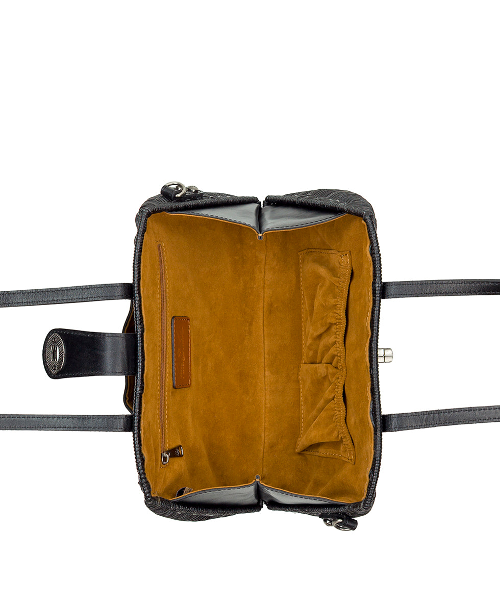 Female - Isere Wicker Satchel with Scarf - Spring Wicker - natural - by Patricia Nash - View 10 of 17