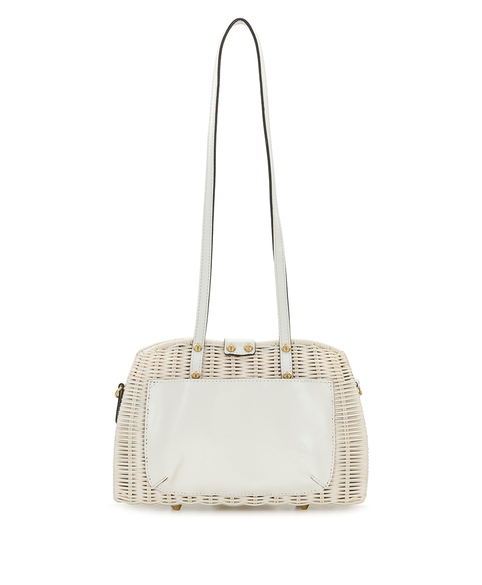 Female - Isere Wicker Satchel with Scarf - Spring Wicker - natural - by Patricia Nash - View 12 of 17