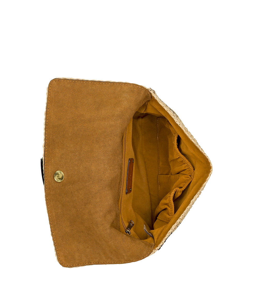 Female - Charlotte Wristlet Clutch - Specialty Woven - black/cognac - by Patricia Nash - View 3 of 13