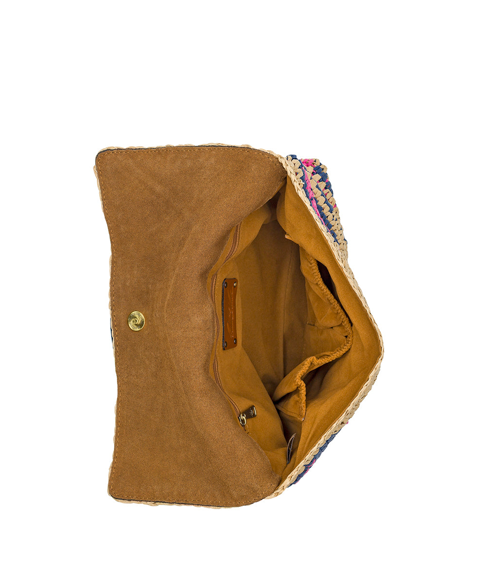 Female - Charlotte Wristlet Clutch - Specialty Woven - black/cognac - by Patricia Nash - View 10 of 13