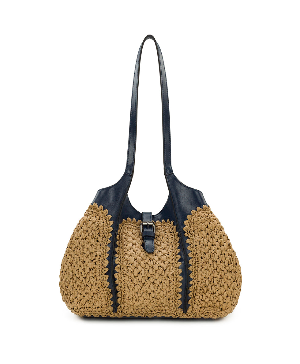 Female - Christiana Woven Satchel - Specialty Woven - natural/strawberry - by Patricia Nash - View 17 of 25