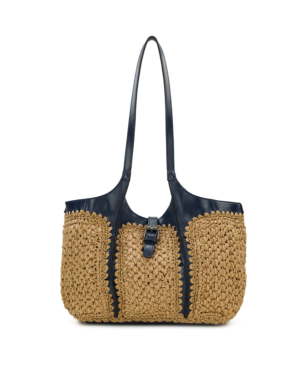 Female - Christiana Woven Satchel - Specialty Woven - natural/strawberry - by Patricia Nash - View 18 of 25