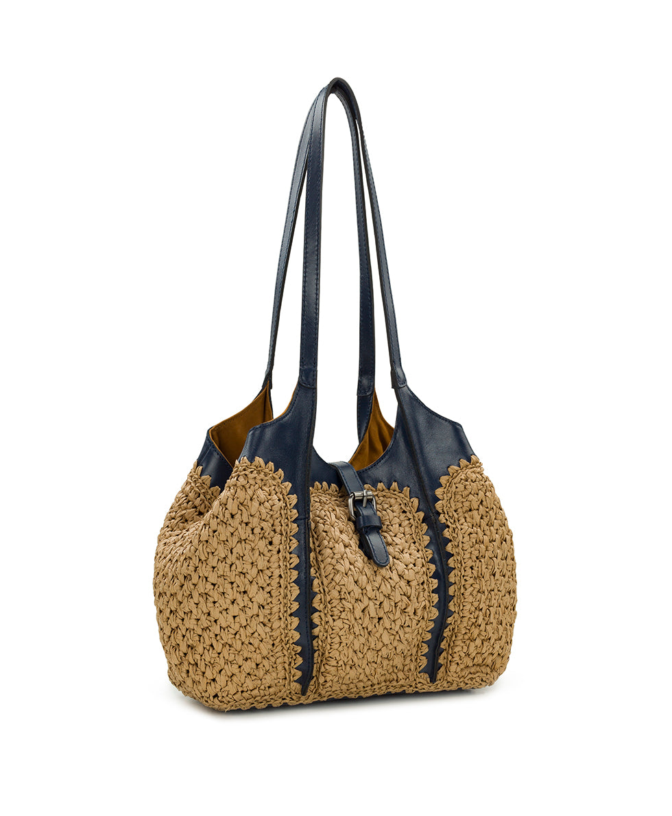 Female - Christiana Woven Satchel - Specialty Woven - natural/strawberry - by Patricia Nash - View 20 of 25