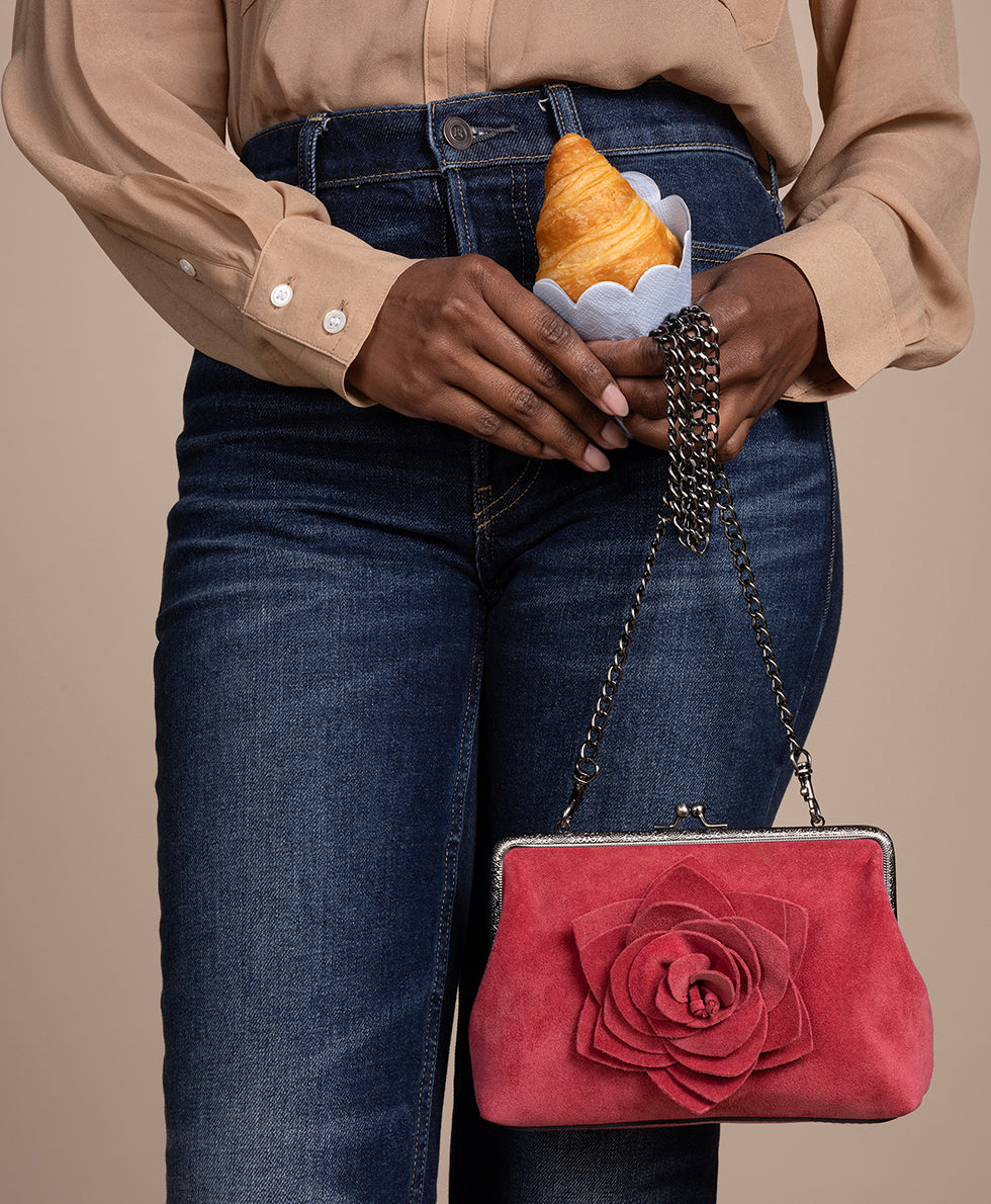 Borriana Frame with Parisian Rose Tooling - Suede Leather