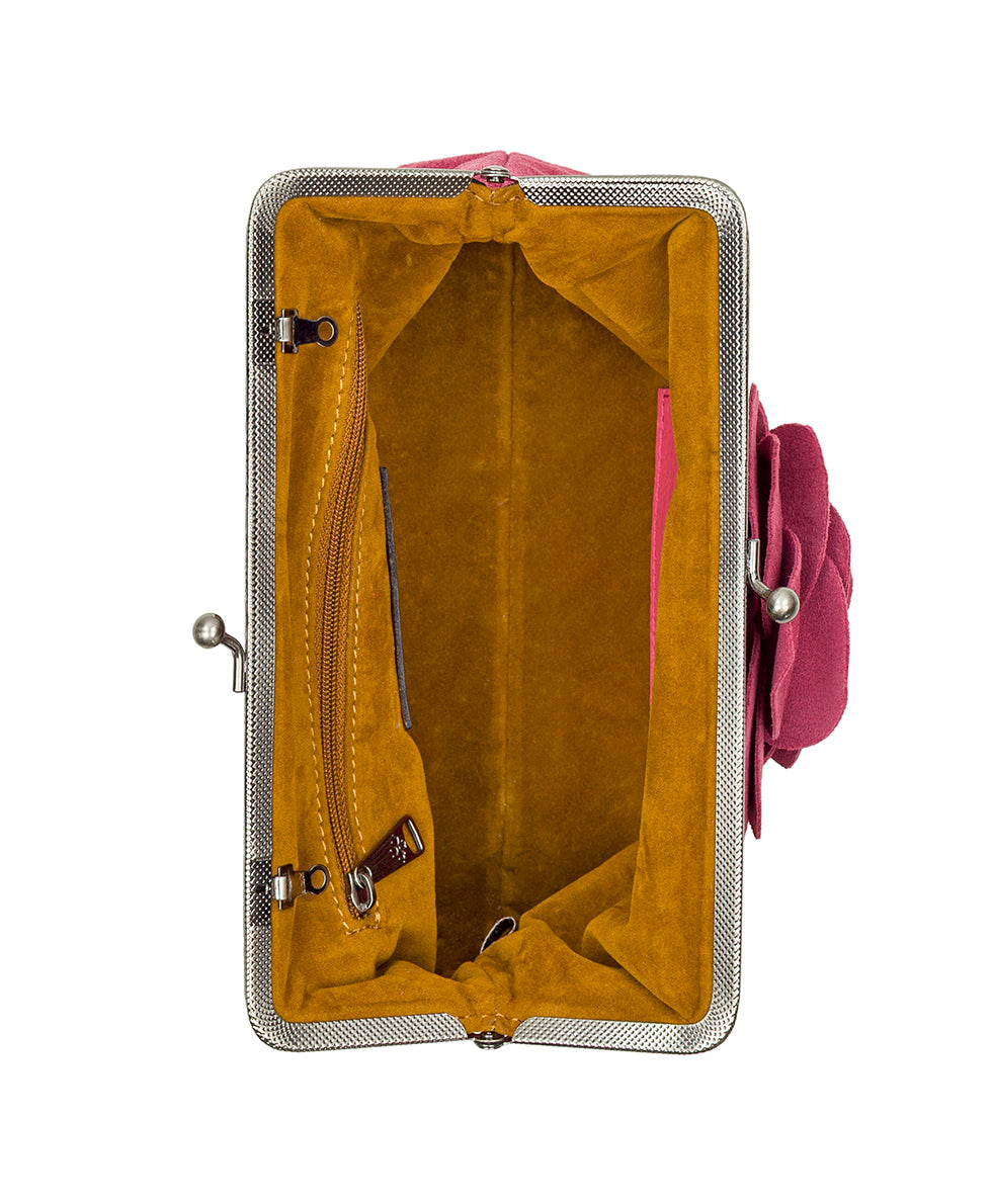 Female - Borriana Frame with Parisian Rose Tooling - Suede Leather - petal pink - by Patricia Nash - View 5 of 7