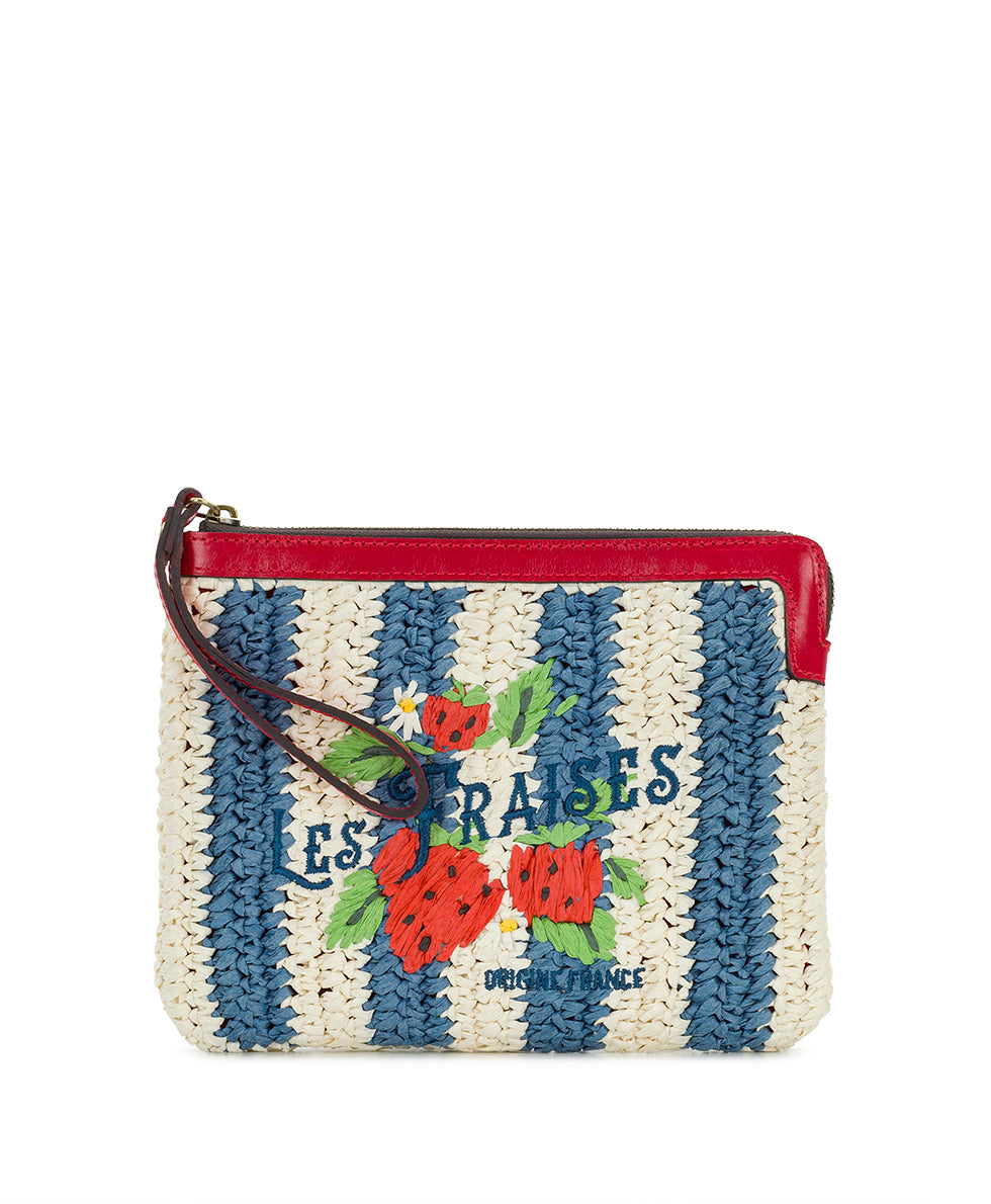 Female - Les Fraises Wristlet - Specialty Woven - white/blue - by Patricia Nash - View 1 of 5