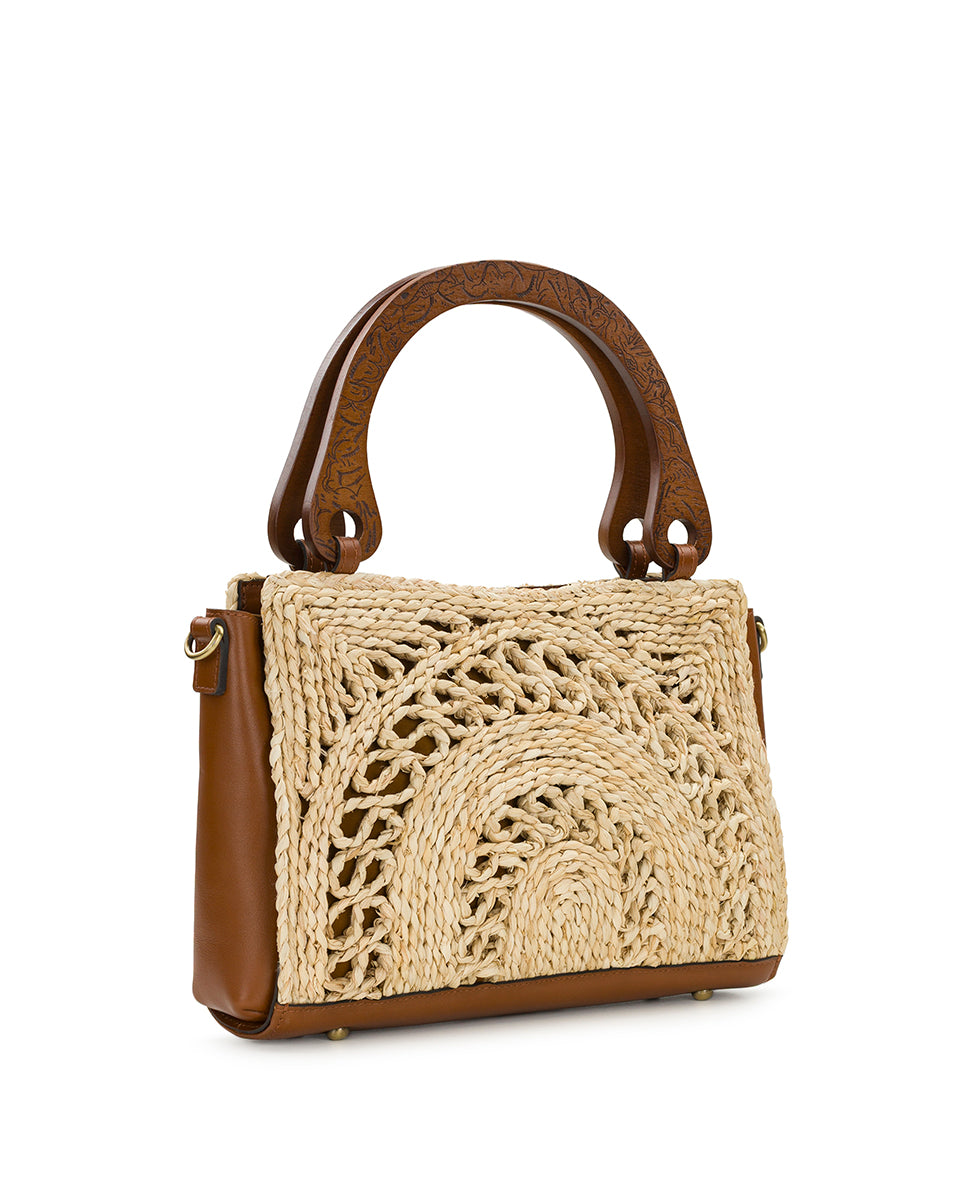 Female - Estelle Straw Tote with Scarf - Specialty Woven - honey/natural - by Patricia Nash - View 3 of 13