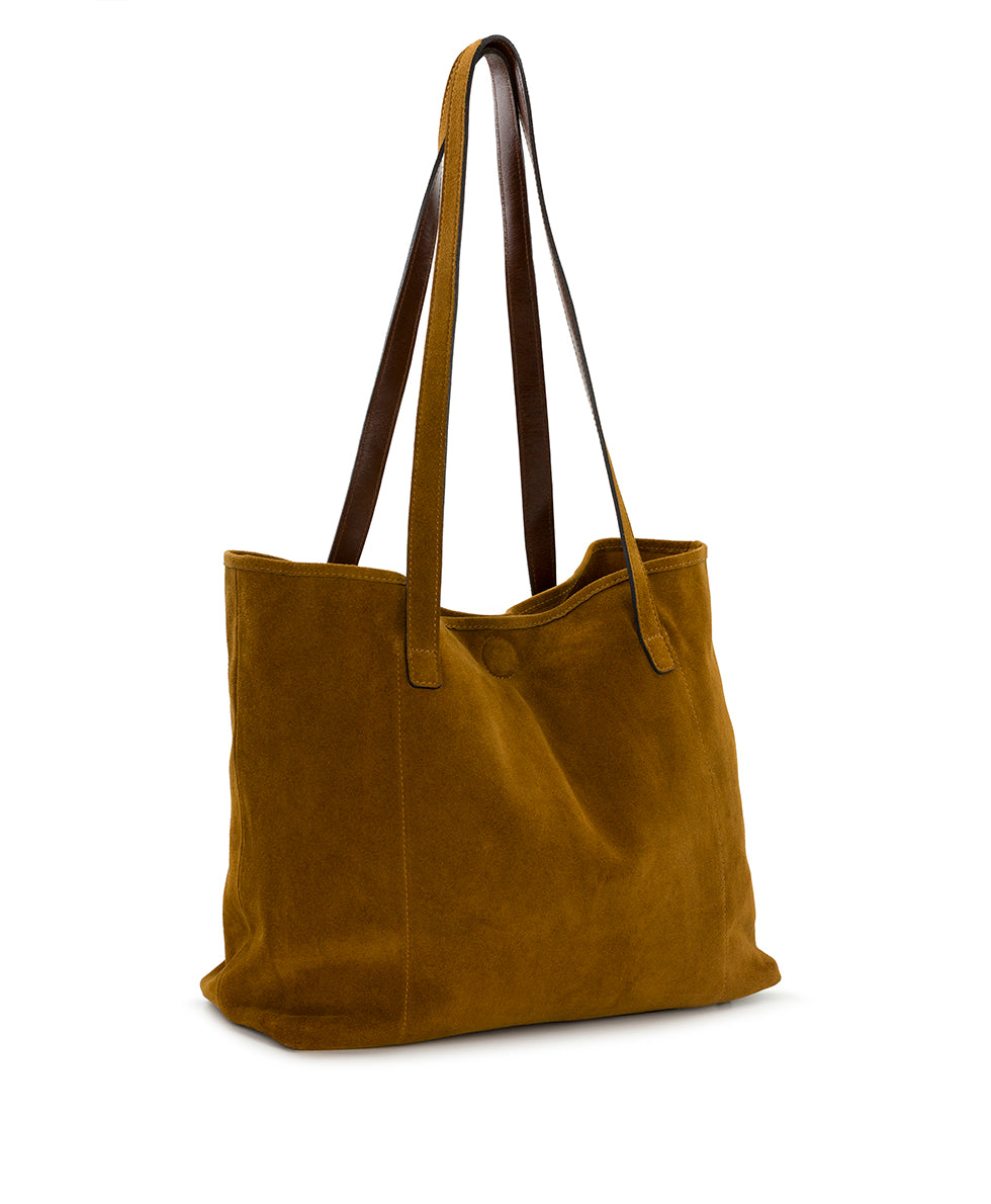 Female - Elise Tote | Suede Leather | Cognac - cognac - by Patricia Nash - View 4 of 6