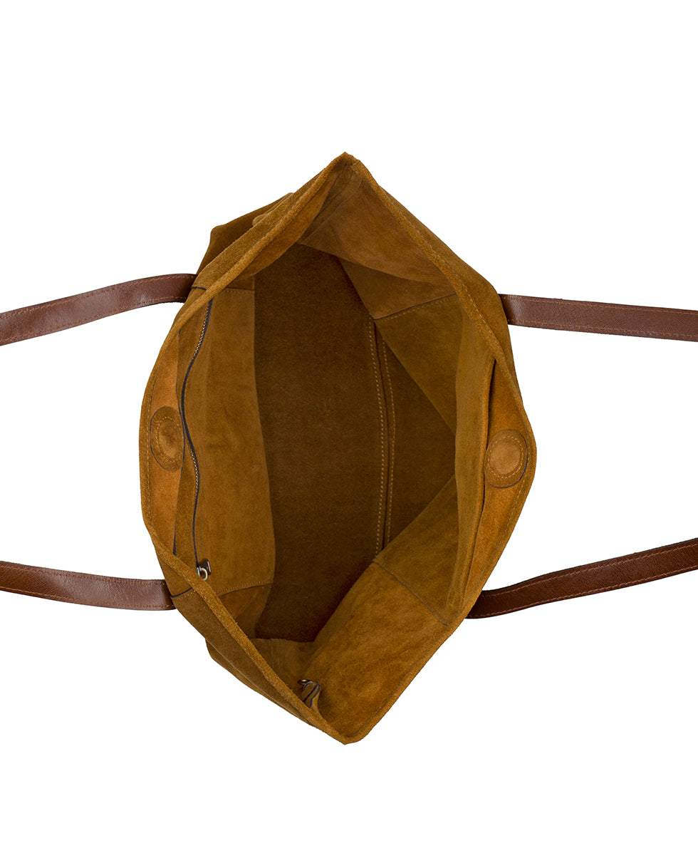 Female - Elise Tote | Suede Leather | Cognac - cognac - by Patricia Nash - View 5 of 6