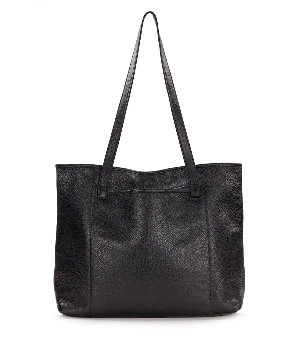 Female - Elise Tote | Brazilian Rugged Leather | Black - black - by Patricia Nash - View 3 of 6