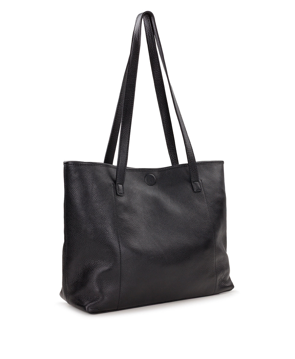 Female - Elise Tote | Brazilian Rugged Leather | Black - black - by Patricia Nash - View 4 of 6