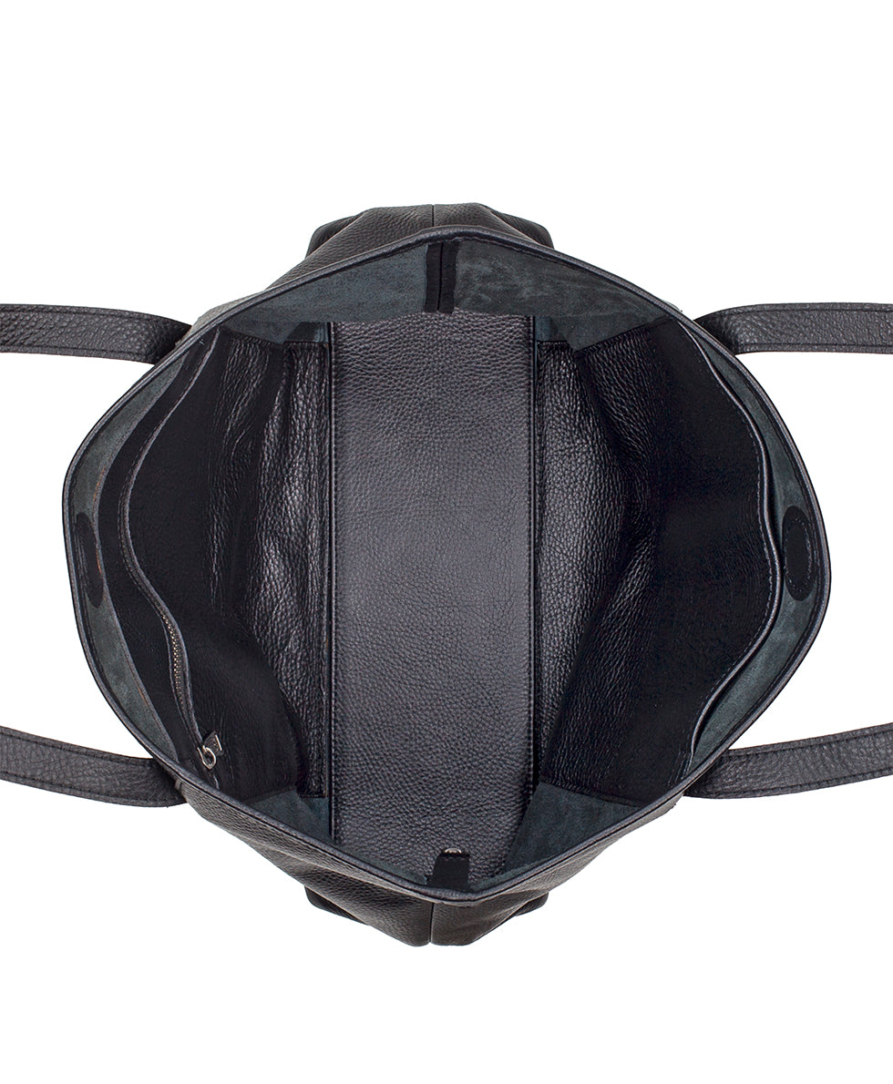 Female - Elise Tote | Brazilian Rugged Leather | Black - black - by Patricia Nash - View 5 of 6