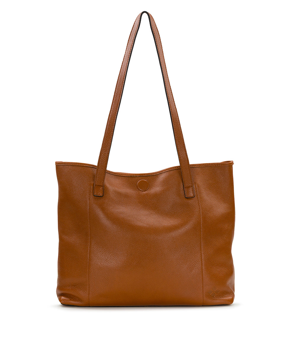 Female - Elise Tote | Brazilian Rugged Leather | Cognac - cognac - by Patricia Nash - View 1 of 7