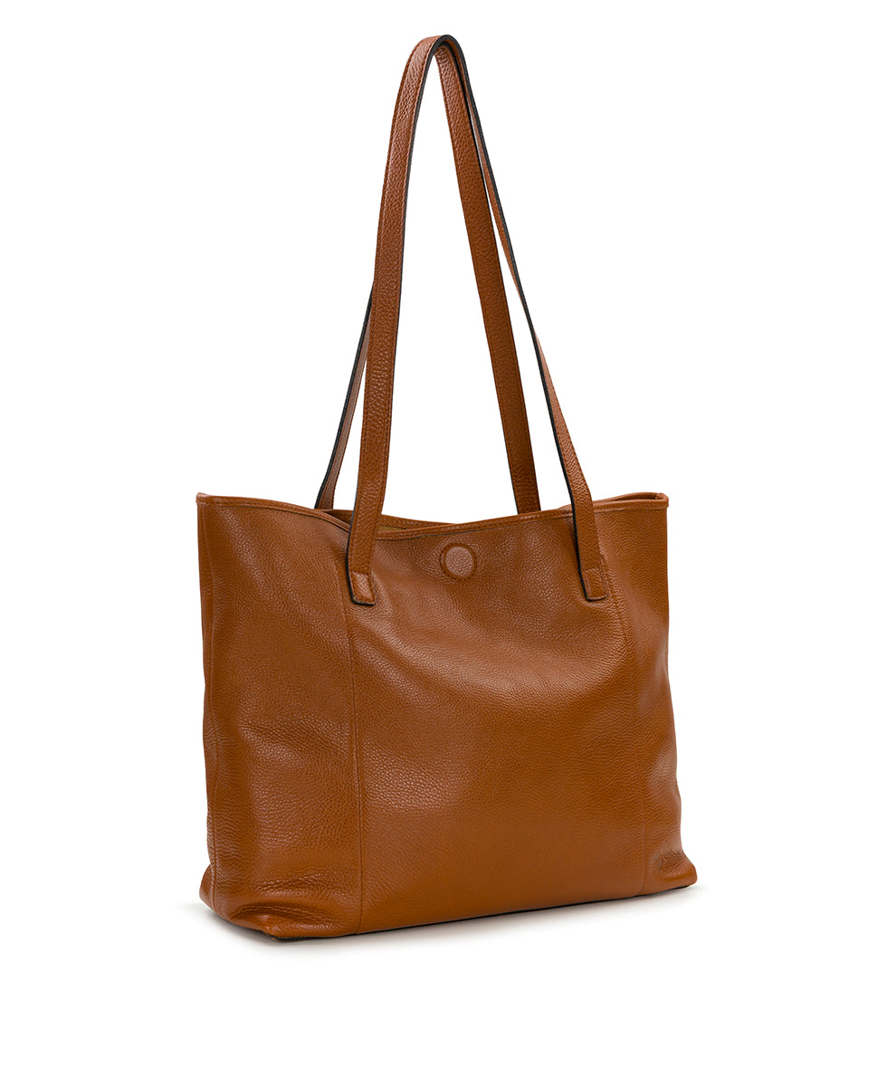 Female - Elise Tote | Brazilian Rugged Leather | Cognac - cognac - by Patricia Nash - View 4 of 7